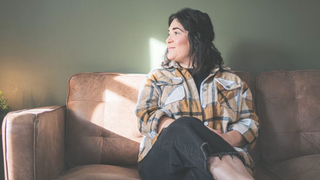 Woman sitting peacefully after overcoming Overdose Risk
